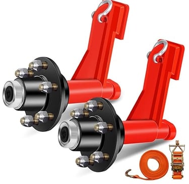 2Pack Shipping Container Wheel 6-Lug Kit, 6x5.5 Lug, Heavy Duty Shipping Container Axle