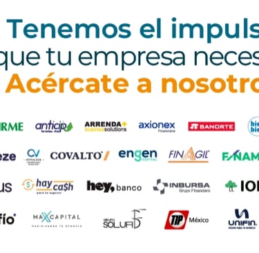 Logotipos de empresas de credito Pyme. Afirme, Finsus, Konfio, Covalto, Hey banco, TIP etc