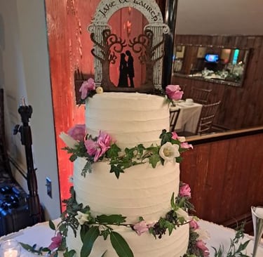 laser cut and engraved wedding cake topper
