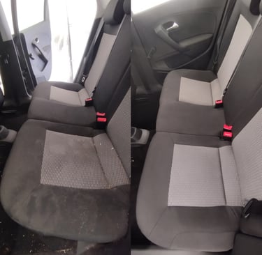 Avant après nettoyage des sièges automobile – shampoing textile