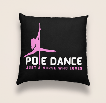 nurse pole dance throw pillow
