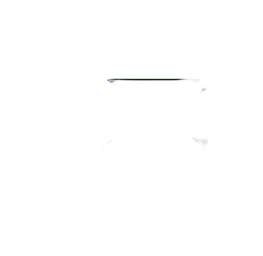 White outline of a minimalist mail envelope icon on a solid black background.