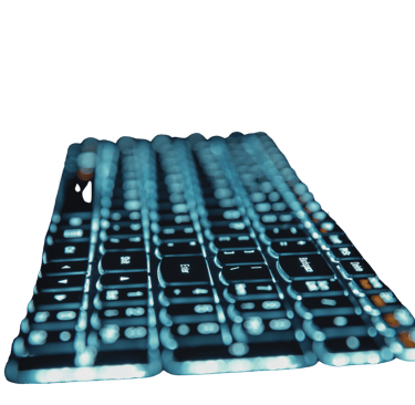 a blue glowing keyboard