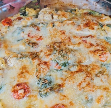 Gratin orzo poulet