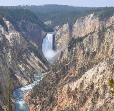 lower falls and the grand canyon of the yellowstone national park