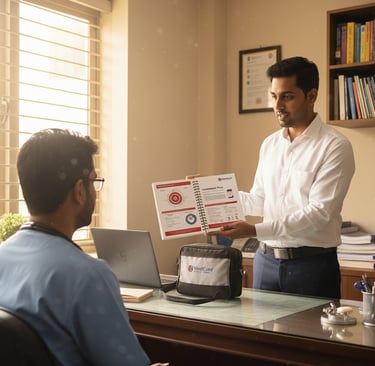 Strio Healthcare medical representative detailing to doctor