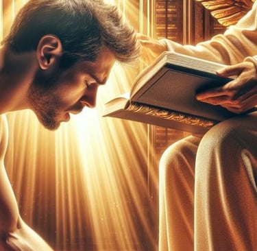 Jesus enlightening a man