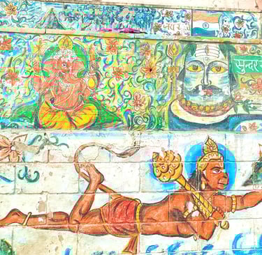 Dipinti sui Ghat di Varanasi