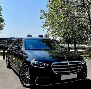 film unitb transport uk logo with a mercedes car front view