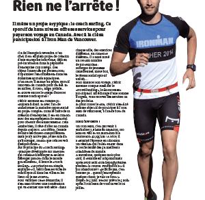 Article sur Cédric Barenne, triathlète de haut niveau