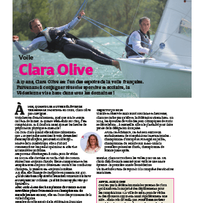 Article sur Clara Olive, espoir français de la voile