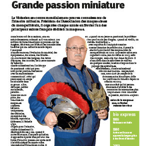 Article sur Claude Balmefrezol, référence internationale des maquettistes