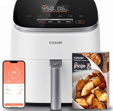 Cosori 9-in-1 TurboBlaze Air Fryer 6 Qt, Premium Ceramic Coating, 90°–450°F, Precise Heating