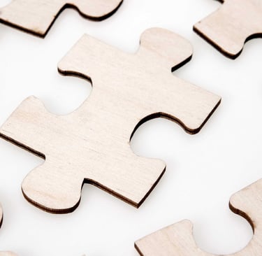 Light wood puzzle pieces