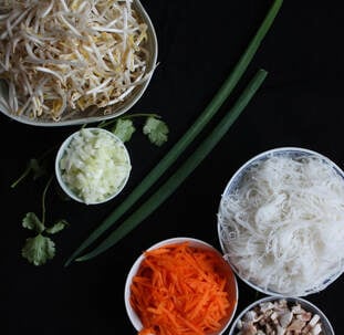 ingredients for the filling of Thai Spring rolls