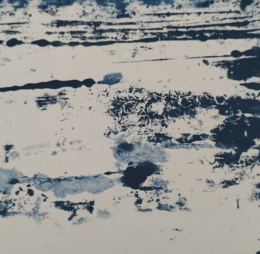 Low Tide, 20 x 20 cm, acrylic on paper on wooden box panel, £40