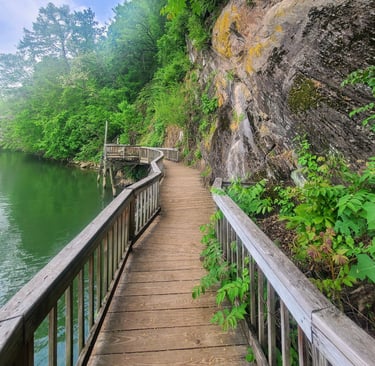 Knoxville, TN Travel - wooden trail along the river at Ijams Nature Park