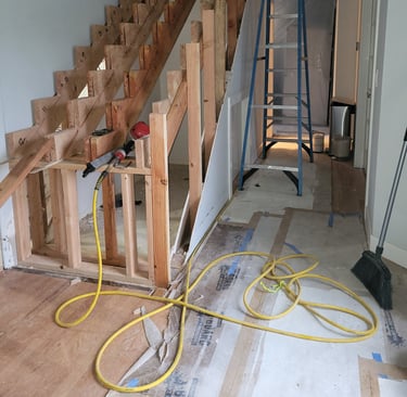 new remodeled stair framing