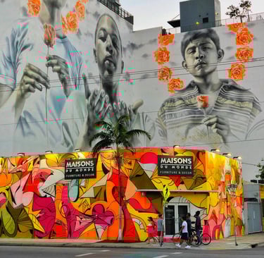 Colorful murals in Wynwood streets