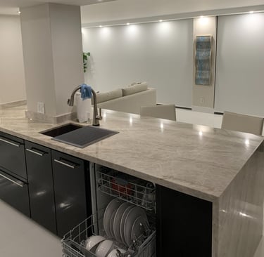 a kitchen with a dishwasher