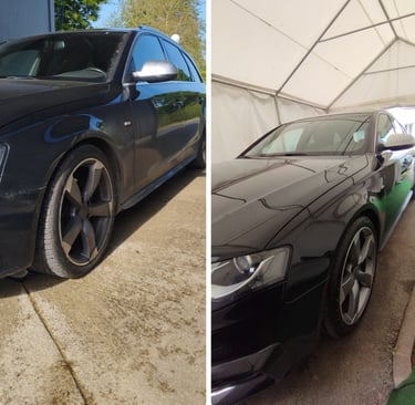 Avant après detailing extérieur – carrosserie propre et brillante