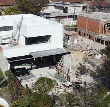 a house with a pool and a swimming pool