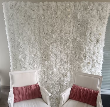 mur de fleurs artificielles