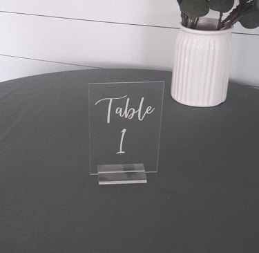 numéro de table transparent