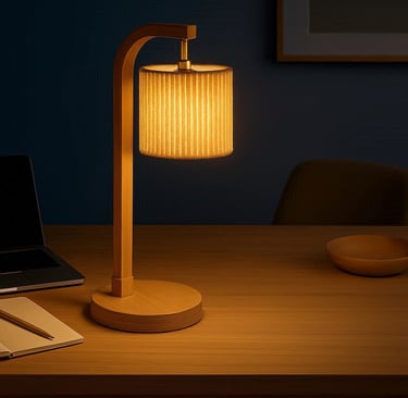 Desk lamp with soft shades