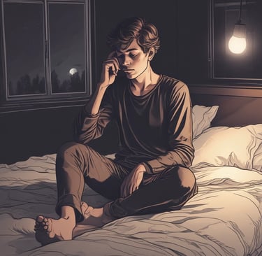 person lying on bed while covering face with pillow and holding eyeglasses