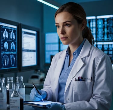 Biomédica no preparo da coleta