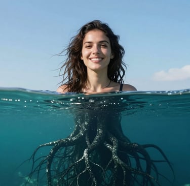 Conscious and subconscious mind metaphor showing hidden limiting beliefs blocking manifestation