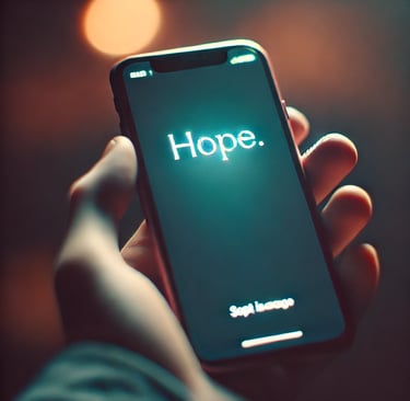 A phone screen showing a short powerful text exchange, symbolizing the weight of a single message