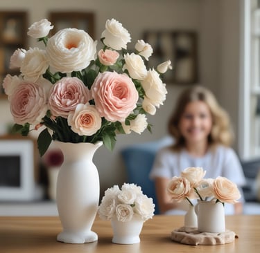 beautiful bouquet of plaster dipped flowers
