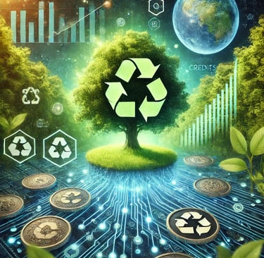 a tree with a recycling symbol on it