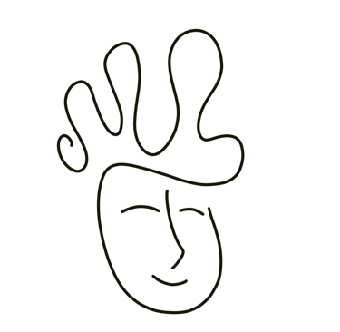 hand drawn illustration of a non-binary face