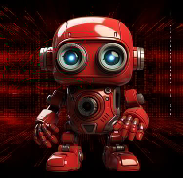 Red AI robot