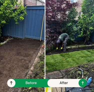 Fresh sod installed in Mississauga backyard – Smiling Lawn
