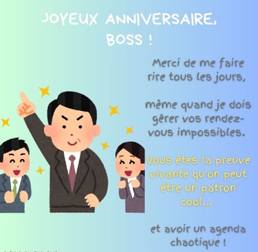 carte anniversaire patron humour