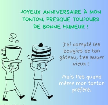 carte bon anniversaire tonton humour