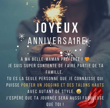 carte de bon anniversaire pour une belle maman avec humour
