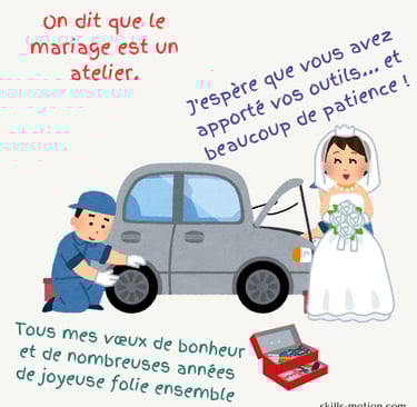 carte felicitation mariage humour