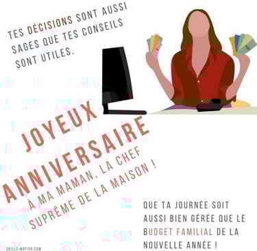 dessin de joyeux anniversaire pour sa maman avec humour