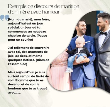 Exemple de discours de mariage d un frere avec humour