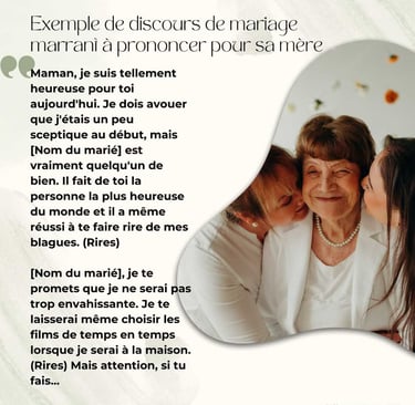Exemple de discours de mariage marrant a prononcer pour sa mere