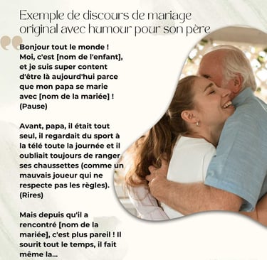 Exemple de discours de mariage original avec humour pour son pere