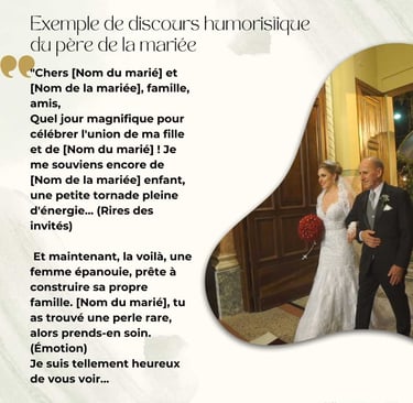 Exemple de discours humoristique du pere de la mariee