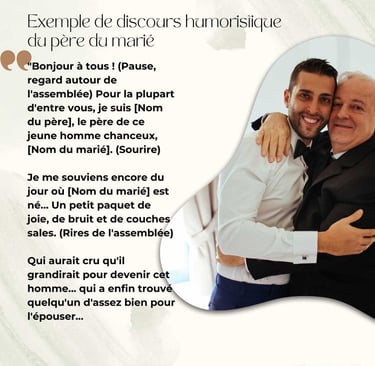Exemple de discours humoristique du pere du marie