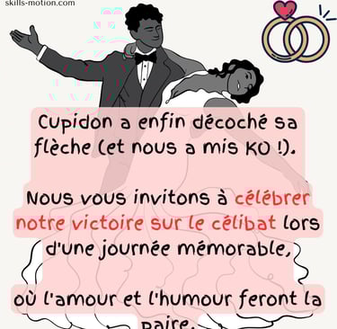 faire-part de mariage avec texte humoristique et romantique