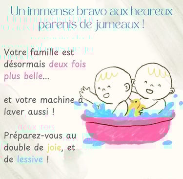 felicitation naissance jumeaux humour